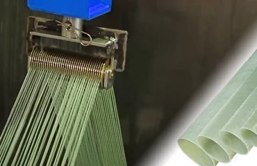 Equipment for fiberglass pipe production by filament winding